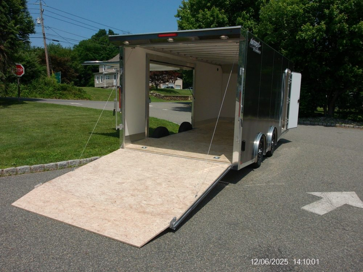 New NITRO BRAND, Elevation Model 8.5X20 Aluminum Frame Enclosed Car Trailer , 1.950 lbs empty weight! 7,000 GVWR, with Big Escape Door and other Options! ID#009101