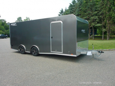 New NITRO BRAND, Elevation Model 8.5X20 Aluminum Frame Enclosed Car Trailer , 1.950 lbs empty weight! 7,000 GVWR, with Big Escape Door and other Options! ID#009101