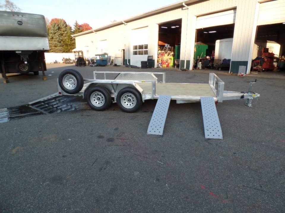 New 7 X 16 Open Aluminum Frame Trailer 7,000 lb. GVWR / Side and Rear Ramp Loading.