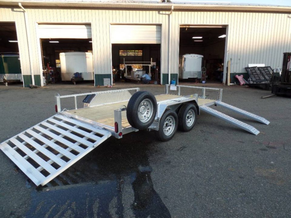 New 7 X 16 Open Aluminum Frame Trailer 7,000 lb. GVWR / Side and Rear Ramp Loading.
