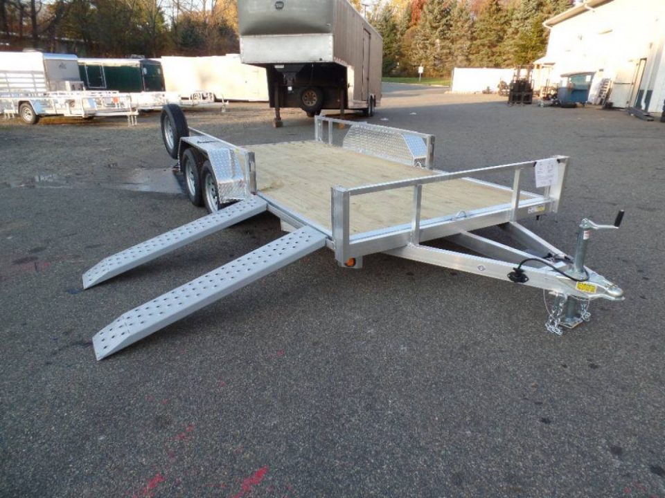New 7 X 16 Open Aluminum Frame Trailer 7,000 lb. GVWR / Side and Rear Ramp Loading.