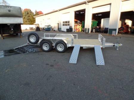 New 7 X 16 Open Aluminum Frame Trailer 7,000 lb. GVWR / Side and Rear Ramp Loading.