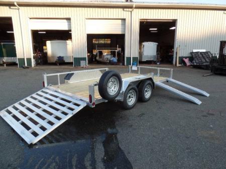 New 7 X 16 Open Aluminum Frame Trailer 7,000 lb. GVWR / Side and Rear Ramp Loading.