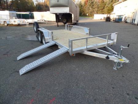 New 7 X 16 Open Aluminum Frame Trailer 7,000 lb. GVWR / Side and Rear Ramp Loading.