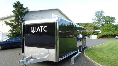 New -ATC 8.5x24 RM300 Series Enclosed Car Trailer, with BIG Escape Door -Removable Fender , BLACK EXTERIOR