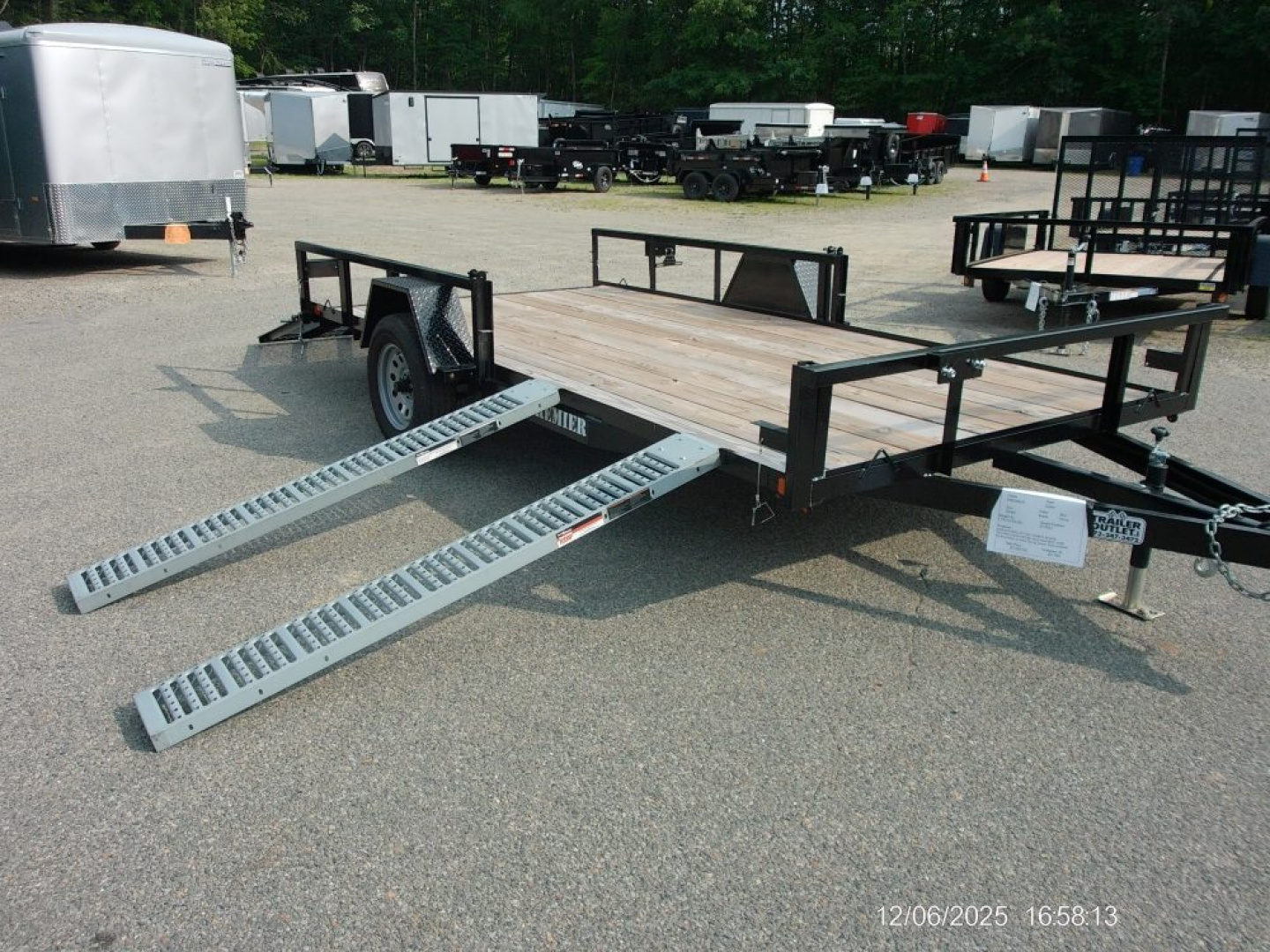 New PREMIER BRAND, 7X14 TWO QUAD/ ATV TRAILER, Side Load Ramps, Rear Ramp with Spring Assist our ID#013537