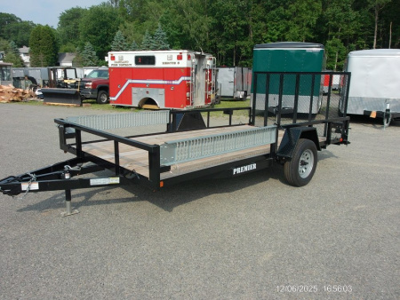 New PREMIER BRAND, 7X14 TWO QUAD/ ATV TRAILER, Side Load Ramps, Rear Ramp with Spring Assist our ID#013537