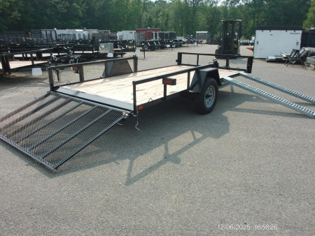 New PREMIER BRAND, 7X14 TWO QUAD/ ATV TRAILER, Side Load Ramps, Rear Ramp with Spring Assist our ID#013537