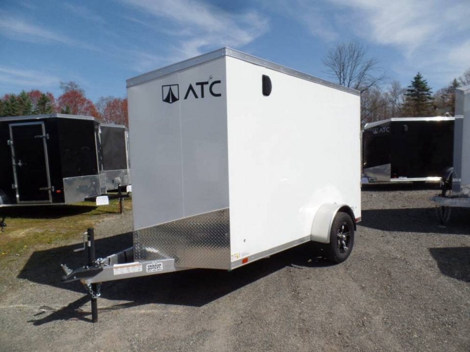 New EXAMPLE / ATC BRAND , ALUMINUM FRAME 6X10 Cargo Trailer, 66 interior height, 2,990 lb. GVWR, Ramp Door, Side Door, V Nose, 1,194 lbs. empty weight ID# 233601