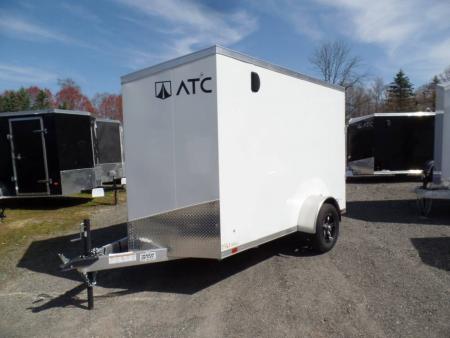 New EXAMPLE / ATC BRAND , ALUMINUM FRAME 6X10 Cargo Trailer, 66 interior height, 2,990 lb. GVWR, Ramp Door, Side Door, V Nose, 1,194 lbs. empty weight ID# 233601