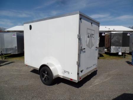 New EXAMPLE / ATC BRAND , ALUMINUM FRAME 6X10 Cargo Trailer, 66 interior height, 2,990 lb. GVWR, Ramp Door, Side Door, V Nose, 1,194 lbs. empty weight ID# 233601