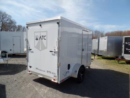 New EXAMPLE / ATC BRAND , ALUMINUM FRAME 6X10 Cargo Trailer, 66 interior height, 2,990 lb. GVWR, Ramp Door, Side Door, V Nose, 1,194 lbs. empty weight ID# 233601