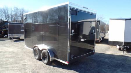 New EXAMPLE / 7X14 Enclosed Cargo Trailer, with UTV upgrade package, 85 interior height, 78 tall at the Ramp Door, NEW Polycore Exterior!