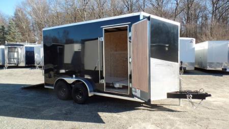 New EXAMPLE / 7X14 Enclosed Cargo Trailer, with UTV upgrade package, 85 interior height, 78 tall at the Ramp Door, NEW Polycore Exterior!