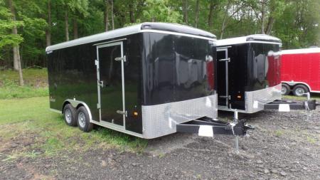 New EXAMPLE / HAUL ABOUT, 8.5X18 OUR BEST SPECIFICATIONS ENCLOSED LANDSCAPE TRAILER, In BLACK Exterior, ID#015718 $13,400