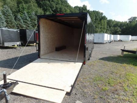 New EXAMPLE / 8.5X24 Enclosed Car Trailer / Black with Black Out Special Ops Look Trim! 7 ft. Interior Height