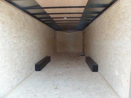 New EXAMPLE / 8.5X24 Enclosed Car Trailer / Black with Black Out Special Ops Look Trim! 7 ft. Interior Height