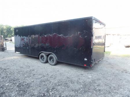 New EXAMPLE / 8.5X24 Enclosed Car Trailer / Black with Black Out Special Ops Look Trim! 7 ft. Interior Height
