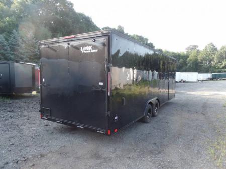 New EXAMPLE / 8.5X24 Enclosed Car Trailer / Black with Black Out Special Ops Look Trim! 7 ft. Interior Height
