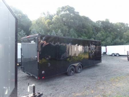 New EXAMPLE / 8.5X24 Enclosed Car Trailer / Black with Black Out Special Ops Look Trim! 7 ft. Interior Height