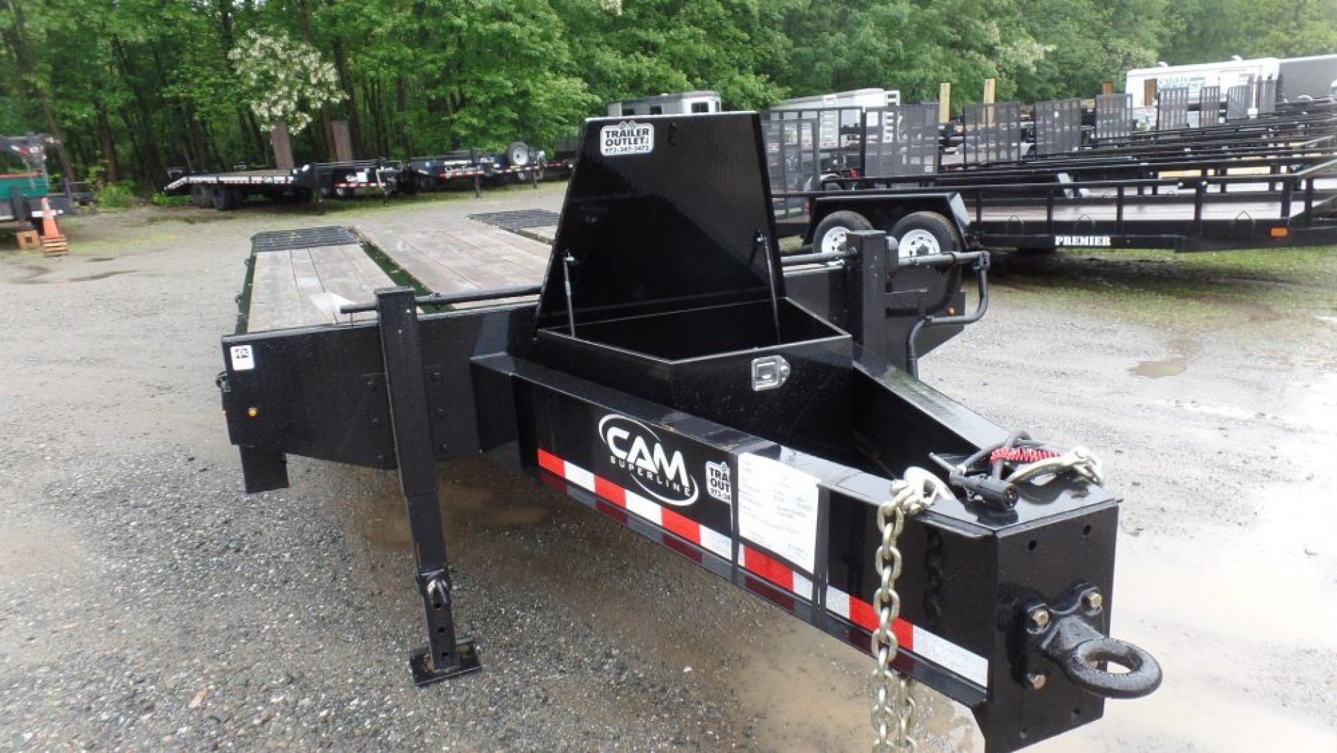 New CAM Superline, 10 Ton Payload Equipment Trailer. / 25,900 lb. GVWR ( No FET) , 20 ft. flat deck plus 5 ft. beavertail, Wood Filled Ramps, Empty Weight 6,450 lbs.  ID#541395