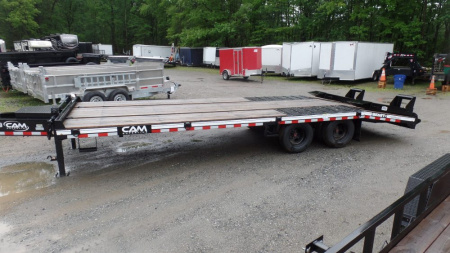 New CAM Superline, 10 Ton Payload Equipment Trailer. / 25,900 lb. GVWR ( No FET) , 20 ft. flat deck plus 5 ft. beavertail, Wood Filled Ramps, Empty Weight 6,450 lbs.  ID#541395