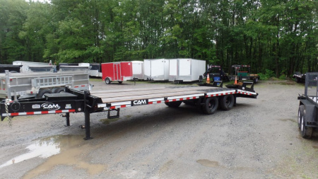 New CAM Superline, 10 Ton Payload Equipment Trailer. / 25,900 lb. GVWR ( No FET) , 20 ft. flat deck plus 5 ft. beavertail, Wood Filled Ramps, Empty Weight 6,450 lbs.  ID#541395