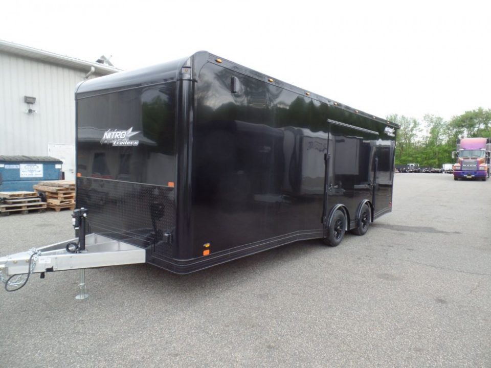 New EXAMPLE / NITRO BRAND 8.5x24 ALL ALUMINUM FRAME CAR HAULER, with OPTIONS! Our ID# 008800
