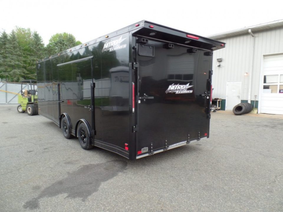 New EXAMPLE / NITRO BRAND 8.5x24 ALL ALUMINUM FRAME CAR HAULER, with OPTIONS! Our ID# 008800