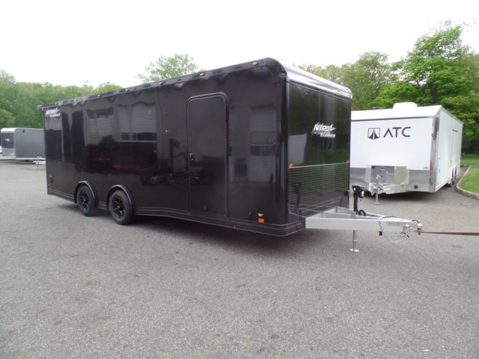 New EXAMPLE / NITRO BRAND 8.5x24 ALL ALUMINUM FRAME CAR HAULER, with OPTIONS! Our ID# 008800