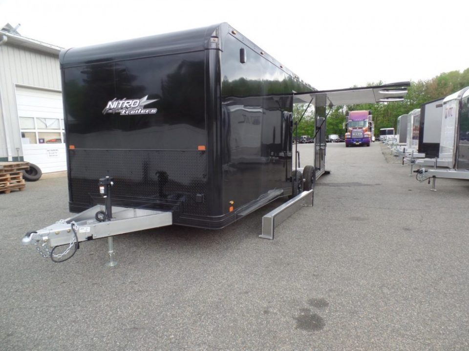 New EXAMPLE / NITRO BRAND 8.5x24 ALL ALUMINUM FRAME CAR HAULER, with OPTIONS! Our ID# 008800