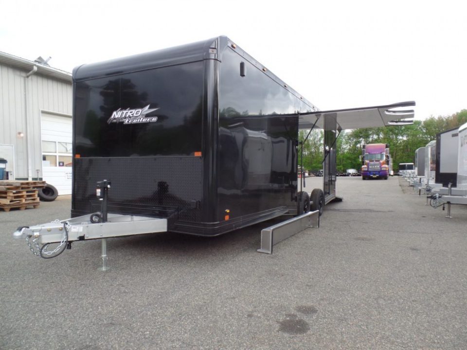 New EXAMPLE / NITRO BRAND 8.5x24 ALL ALUMINUM FRAME CAR HAULER, with OPTIONS! Our ID# 008800