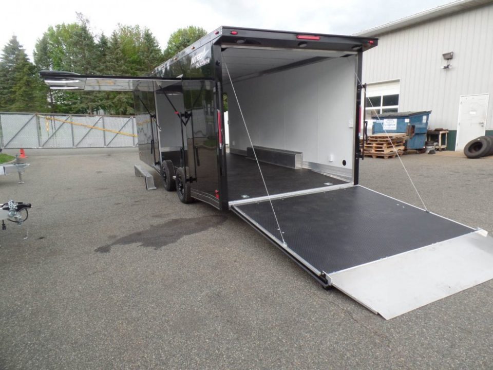 New EXAMPLE / NITRO BRAND 8.5x24 ALL ALUMINUM FRAME CAR HAULER, with OPTIONS! Our ID# 008800