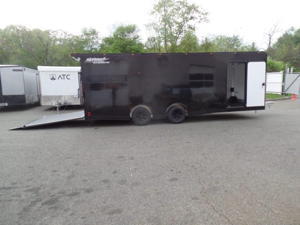 New EXAMPLE / NITRO BRAND 8.5x24 ALL ALUMINUM FRAME CAR HAULER, with OPTIONS! Our ID# 008800
