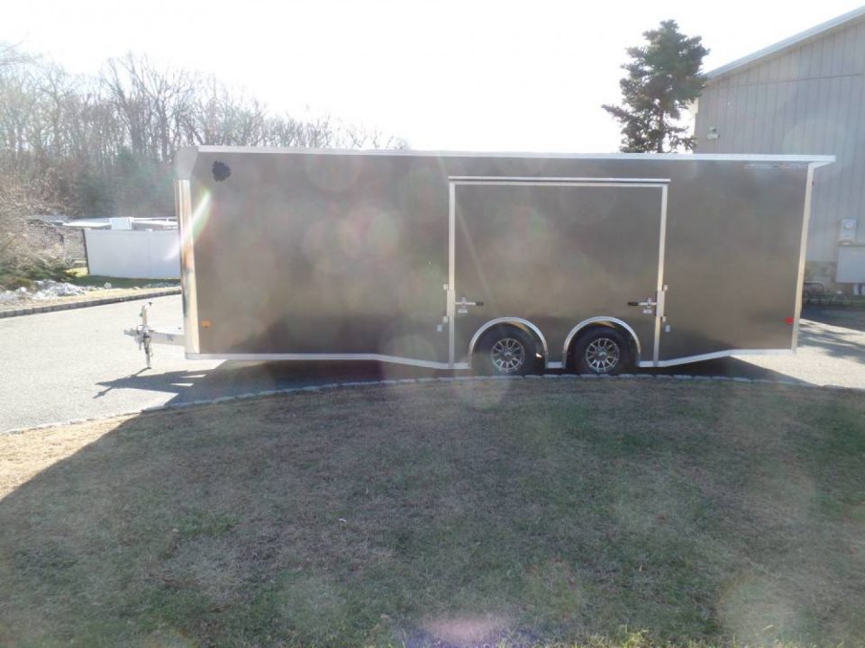 New EXAMPLE / 8.5X24 Alcom Stealth Enclosed Car Trailer with Big Escape Door, Aluminum Frame, Torflex Axles, Finished Interior. ID# 146971