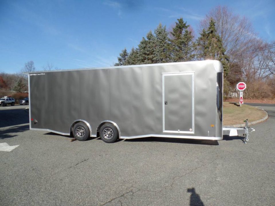 New EXAMPLE / 8.5X24 Alcom Stealth Enclosed Car Trailer with Big Escape Door, Aluminum Frame, Torflex Axles, Finished Interior. ID# 146971