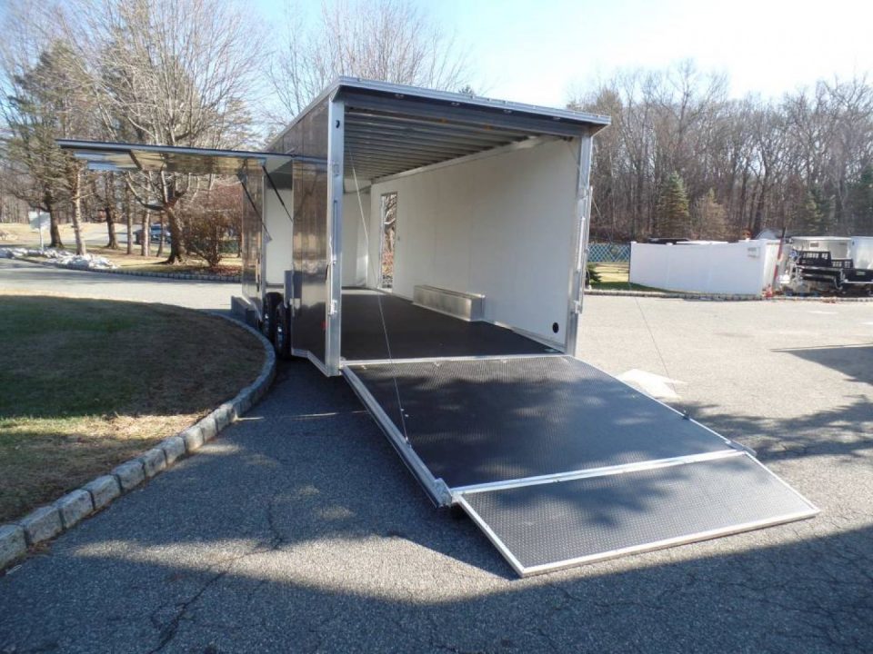 New EXAMPLE / 8.5X24 Alcom Stealth Enclosed Car Trailer with Big Escape Door, Aluminum Frame, Torflex Axles, Finished Interior. ID# 146971