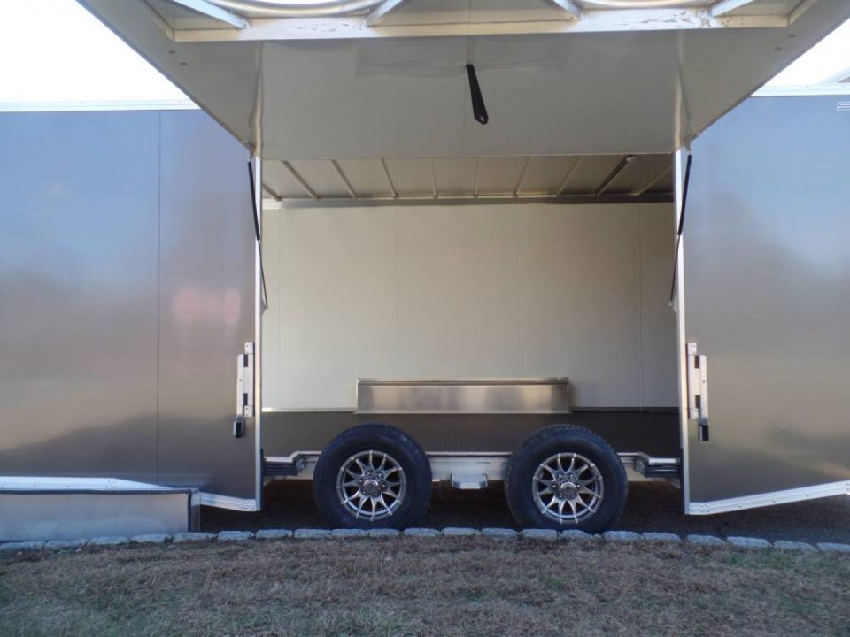 New EXAMPLE / 8.5X24 Alcom Stealth Enclosed Car Trailer with Big Escape Door, Aluminum Frame, Torflex Axles, Finished Interior. ID# 146971