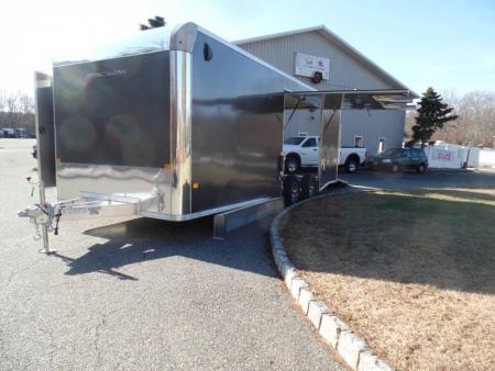 New EXAMPLE / 8.5X24 Alcom Stealth Enclosed Car Trailer with Big Escape Door, Aluminum Frame, Torflex Axles, Finished Interior. ID# 146971