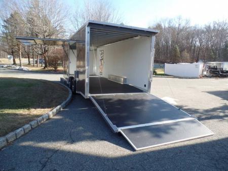 New EXAMPLE / 8.5X24 Alcom Stealth Enclosed Car Trailer with Big Escape Door, Aluminum Frame, Torflex Axles, Finished Interior. ID# 146971