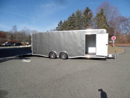 New EXAMPLE / 8.5X24 Alcom Stealth Enclosed Car Trailer with Big Escape Door, Aluminum Frame, Torflex Axles, Finished Interior. ID# 146971