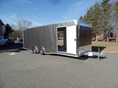 New EXAMPLE / 8.5X24 Alcom Stealth Enclosed Car Trailer with Big Escape Door, Aluminum Frame, Torflex Axles, Finished Interior. ID# 146971