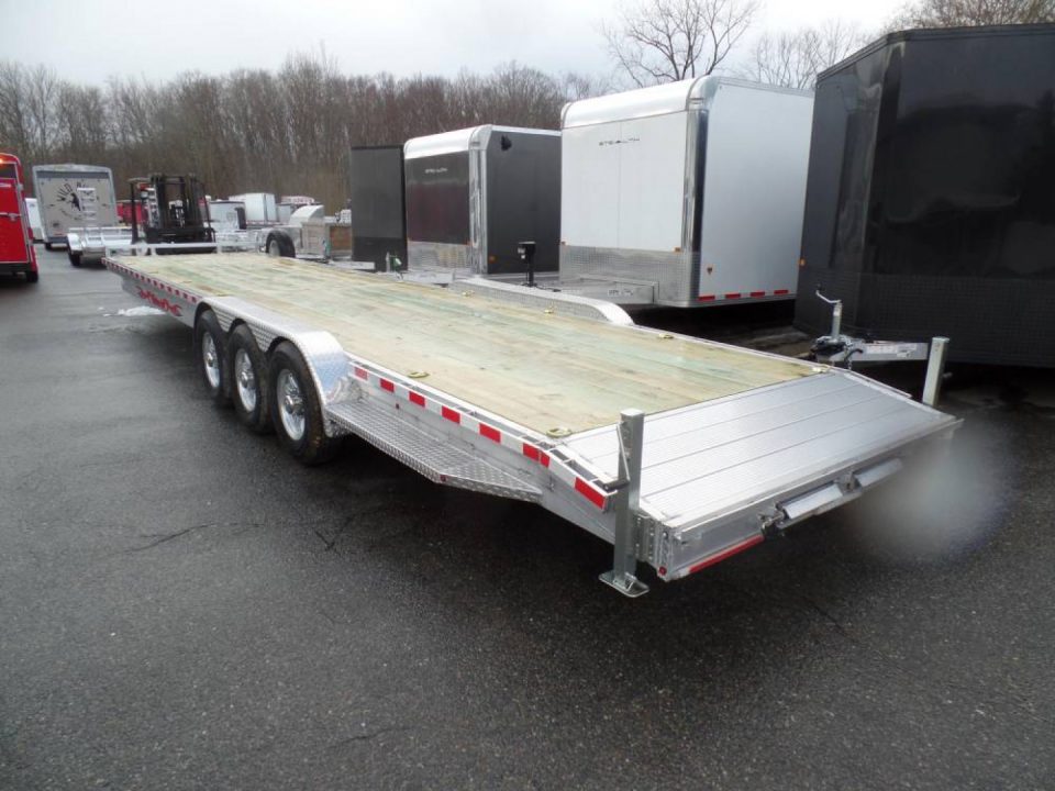 New WOLVERINE BRAND, TWO CAR Transport, open trailer 34 ft. long deck, 7 ft. wide deck. 2 Cars or 3 Side by Sides !  21,000 lb. GVWR, 3,420 lbs. ID#057247