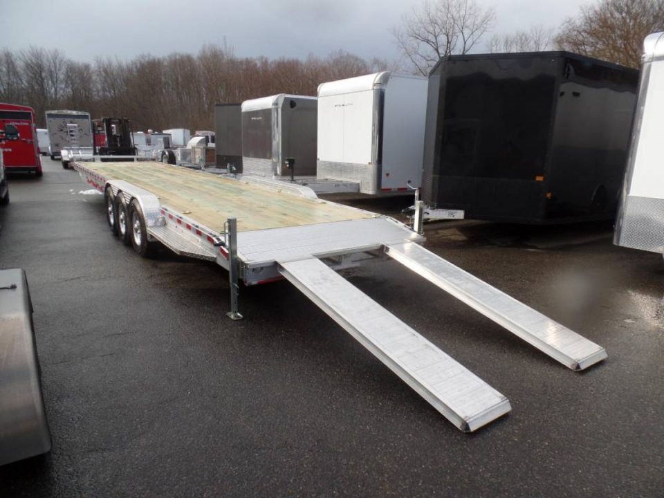 New WOLVERINE BRAND, TWO CAR Transport, open trailer 34 ft. long deck, 7 ft. wide deck. 2 Cars or 3 Side by Sides !  21,000 lb. GVWR, 3,420 lbs. ID#057247