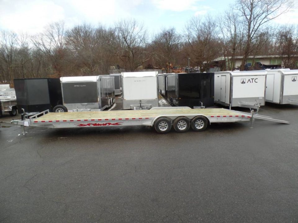 New WOLVERINE BRAND, TWO CAR Transport, open trailer 34 ft. long deck, 7 ft. wide deck. 2 Cars or 3 Side by Sides !  21,000 lb. GVWR, 3,420 lbs. ID#057247