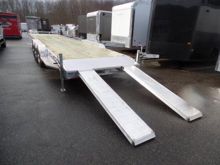 New WOLVERINE BRAND, TWO CAR Transport, open trailer 34 ft. long deck, 7 ft. wide deck. 2 Cars or 3 Side by Sides !  21,000 lb. GVWR, 3,420 lbs. ID#057247