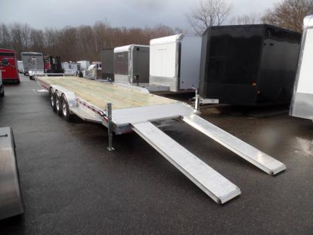 New WOLVERINE BRAND, TWO CAR Transport, open trailer 34 ft. long deck, 7 ft. wide deck. 2 Cars or 3 Side by Sides !  21,000 lb. GVWR, 3,420 lbs. ID#057247