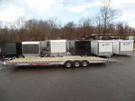 New WOLVERINE BRAND, TWO CAR Transport, open trailer 34 ft. long deck, 7 ft. wide deck. 2 Cars or 3 Side by Sides !  21,000 lb. GVWR, 3,420 lbs. ID#057247