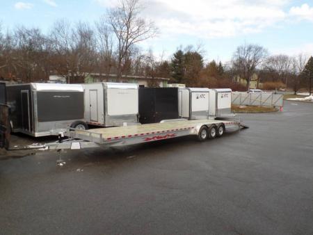 New WOLVERINE BRAND, TWO CAR Transport, open trailer 34 ft. long deck, 7 ft. wide deck. 2 Cars or 3 Side by Sides !  21,000 lb. GVWR, 3,420 lbs. ID#057247