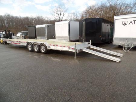 New WOLVERINE BRAND, TWO CAR Transport, open trailer 34 ft. long deck, 7 ft. wide deck. 2 Cars or 3 Side by Sides !  21,000 lb. GVWR, 3,420 lbs. ID#057247